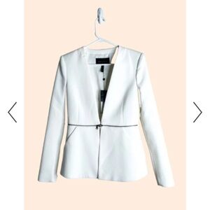 New BCBGMaxAzria White Zipper Blazer XS